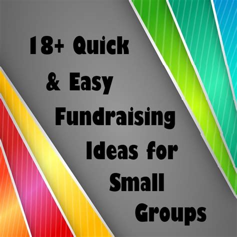 quick easy fundraisers small groups